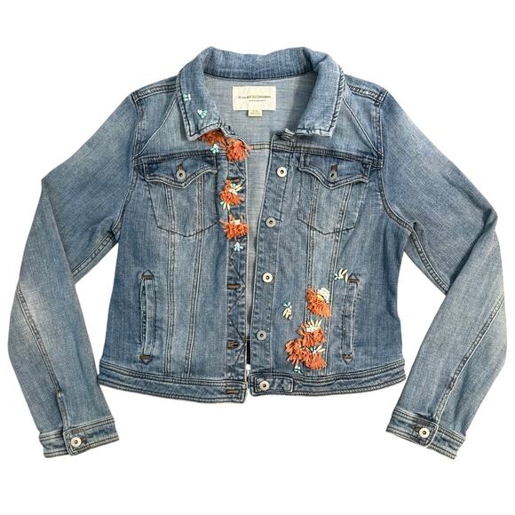 Pilcro and the Letterpress Anthropologie Embellished Denim Jean Jacket Size XL - Picture 1 of 12